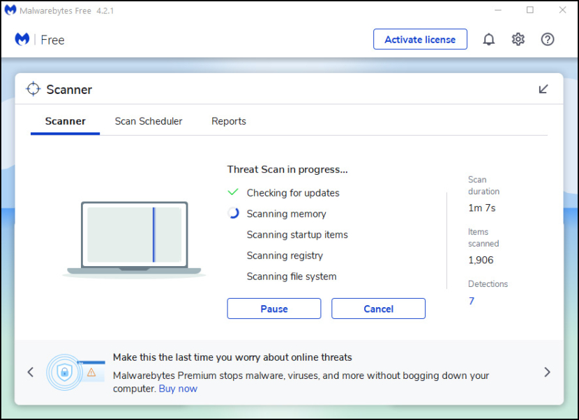 Malwarebytes Free Virus Scanner