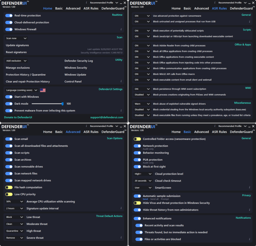 Microsoft Defender UI