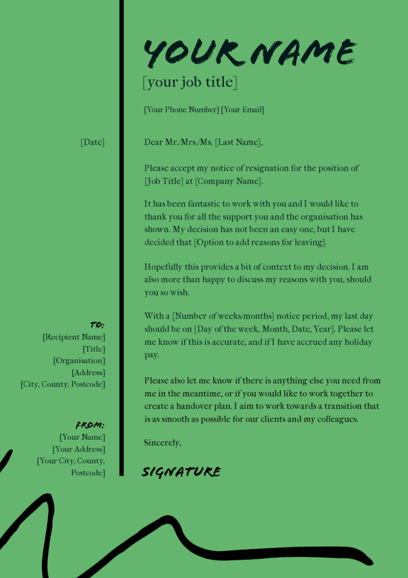 Green Resignation Letter